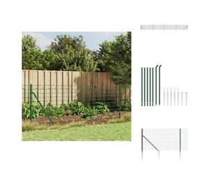 vidaXL Clôture grillagée avec douilles de sol vert 0,8x10 m - Panneaux de clôture