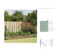 vidaXL Clôture grillagée avec douilles de sol Vert 0,8x25 m - Panneaux de clôture
