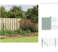 vidaXL Clôture grillagée avec douilles de sol Vert 0,8x25 m - Panneaux de clôture