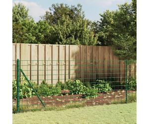 vidaXL Clôture grillagée avec douilles de sol Vert 1,1x25 m
