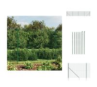 vidaXL Clôture grillagée avec douilles de sol vert 1,4x10 m - Panneaux de clôture