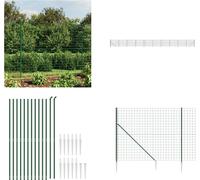 vidaXL Clôture grillagée avec douilles de sol Vert 1,8x25 m - Clôture grillagée - Clôture de jardin - Clôture en fil de fer