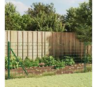 vidaXL Clôture grillagée avec douilles de sol Vert 1x25 m
