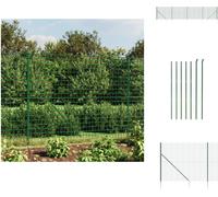 vidaXL Clôture grillagée avec douilles de sol Vert 2,2x10 m - Panneaux de clôture
