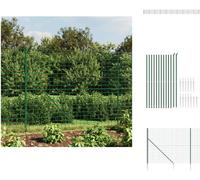 vidaXL Clôture grillagée avec douilles de sol Vert 2,2x25 m - Panneaux de clôture