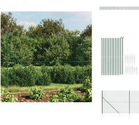 vidaXL Clôture grillagée avec douilles de sol Vert 2,2x25 m - Panneaux de clôture