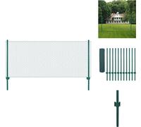 vidaXL Clôture grillagée avec poteaux acier 25 x 0,5 m Vert - Panneaux de clôture