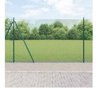 vidaXL Clôture grillagée soudée avec 13 poteaux verts de 1.5x25 m en acier 3352447