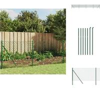 vidaXL Clôture grillagée vert 1,1x10 m - Panneaux de clôture