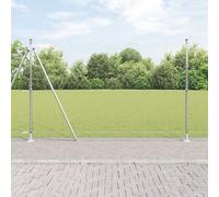 Vidaxl Clôture Hexagonale 1,5x10 M Acier Galvanisé, Vidaxl Piquets De Clôture Avec Plaques De Base 7 Pcs Ø32mm 83,5cm Acier Galvanisé