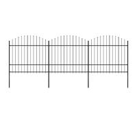 vidaXL Clôture jardin lance 1,5-1,75x5,1 m Noir