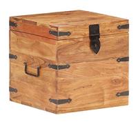 vidaXL Coffre Boîte de Rangement Coffre de Stockage Armoire de Rangement Table de Chevet Chambre Intérieur 40x40x40 cm Bois d'Acacia Solide