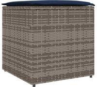 vidaXL Coffre à coussins avec rangement Gris 50 x 50 x 50 cm Poly-Rattan