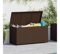vidaXL Coffre à coussins de jardin brun 120x50x60 cm Poly rotin
