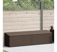 vidaXL Coffre à coussins de jardin Poly rotin 220x50x58 cm Brun