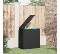 vidaXL Coffre à coussins de jardin en rotin PE 100x49x103,5 cm noir