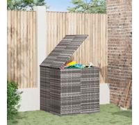 vidaXL Boîte à Coussins de Jardin Coffre de Rangement Conteneur à Oreillers d'Extérieur Patio Terrasse Résine Tressée 100x97,5x104 cm Gris