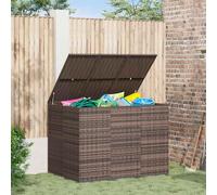 vidaXL Coffre à coussins de jardin en rotin PE 145x100x103 cm brun