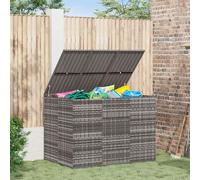 vidaXL Coffre à coussins de jardin en rotin PE 145x100x103 cm Gris