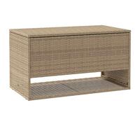 vidaXL Coffre à Coussins d'extérieur Beige 100x55x55,5 cm polyrotin, conteneur à Coussins, boîte à Coussins de Jardin, boîte, boîte de Rangement