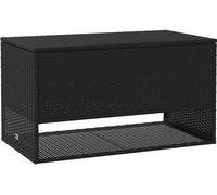 vidaXL Coffre à coussins d'extérieur noir 100x55x55,5 cm Poly rotin