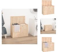 vidaXL Coffre à linge 88,5x44x66 cm Pin massif - Paniers à linge