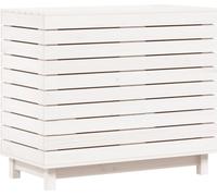 vidaXL Coffre à linge blanc 88,5x44x76 cm pin massif