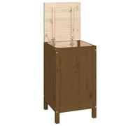 vidaXL Coffre à linge brun miel 44x44x76cm pin massif