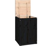 vidaXL Coffre à linge noir 44x44x66 cm pin massif