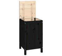 vidaXL Coffre à linge noir 44x44x76 cm pin massif