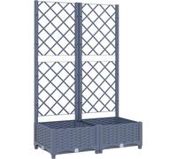 vidaXL Coffre à plantes avec treillis gris foncé 80x40x121,5 cm PP