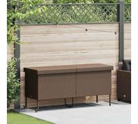vidaXL Coffre de jardin à roulettes brun 160x55x75 cm Poly rotin