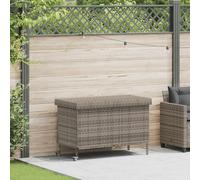vidaXL Coffre de jardin à roulettes Gris 110x55x73 cm Poly rotin