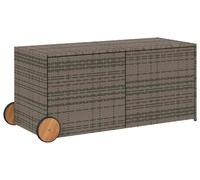 vidaXL Coffre de jardin à roulettes Gris 283L Poly rotin