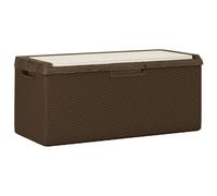 vidaXL Coffre de jardin avec coussin d'assise Marron 350 L PP