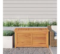vidaXL Coffre de jardin avec housse 114 x 50 x 58 cm en teck massif - Coffre de jardin - Coffres de jardin - Coffre de rangement