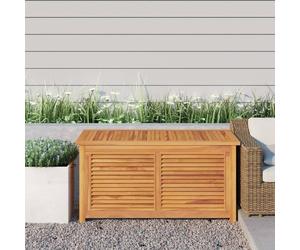 vidaXL Coffre de jardin avec housse 114 x 50 x 58 cm en teck massif - Coffre de jardin - Coffres de jardin - Coffre de rangement