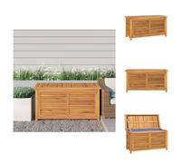 vidaXL Coffre de jardin avec housse 114 x 50 x 58 cm en teck massif - Coffres de jardin