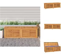 vidaXL Coffre de jardin avec housse 175 x 50 x 53 cm en teck massif - Coffres de jardin