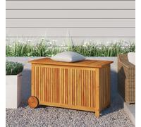 vidaXL Coffre de jardin avec roulettes 90x50x58 cm bois massif acacia - Coffre de jardin - Coffres de jardin - Outdoor Truhe - Garten Aufbewahrungsbox