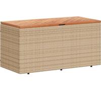 vidaXL Coffre de jardin beige 110x50x54 cm Poly rotin bois d'acacia