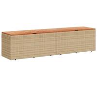 vidaXL Coffre de jardin Beige 220x50x54 cm Poly rotin acacia
