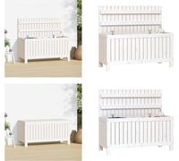 vidaXL Coffre de jardin blanc 108x42,5x54 cm Pin massif - Coffre de jardin - Coffres de jardin - Boîte de rangement de jardin
