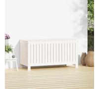 vidaXL Coffre de jardin Blanc 115x49x60 cm Pin massif - Coffre de jardin - Coffres de jardin - Boîte de rangement de jardin