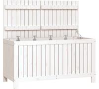 vidaXL Coffre de jardin blanc 121x55x64 cm pin massif