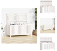 vidaXL Coffre de jardin Blanc 121x55x64 cm Pin massif - Coffres de jardin