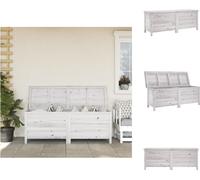 vidaXL Coffre de jardin Blanc 150x50x56,5 cm Sapin massif - Coffres de jardin