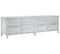 vidaXL Coffre de jardin Sapin massif 198,5 x 50 x 56,5 cm Blanc