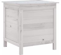 vidaXL Coffre de jardin blanc 50x49x56,5 cm Sapin massif