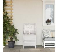 vidaXL Coffre de jardin blanc 50x49x56,5 cm Sapin massif - Coffre de jardin - Coffres de jardin - Boîte de rangement extérieure - Boîte à coussins extérieure